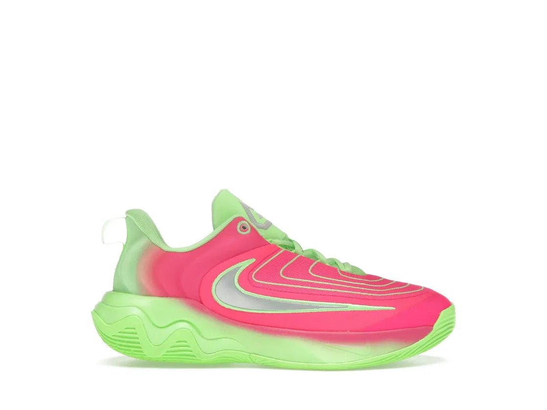 Детские кроссовки для мальчиков с длинным шнурком Nike Giannis Immortality 4 Eva, Lime Blast/Hyper Pink/Iron Grey