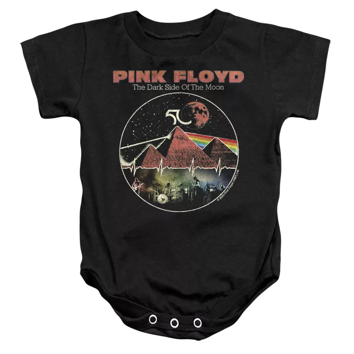 Детское боди с коротким рукавом Pink Floyd Vintage Pyramids, Black