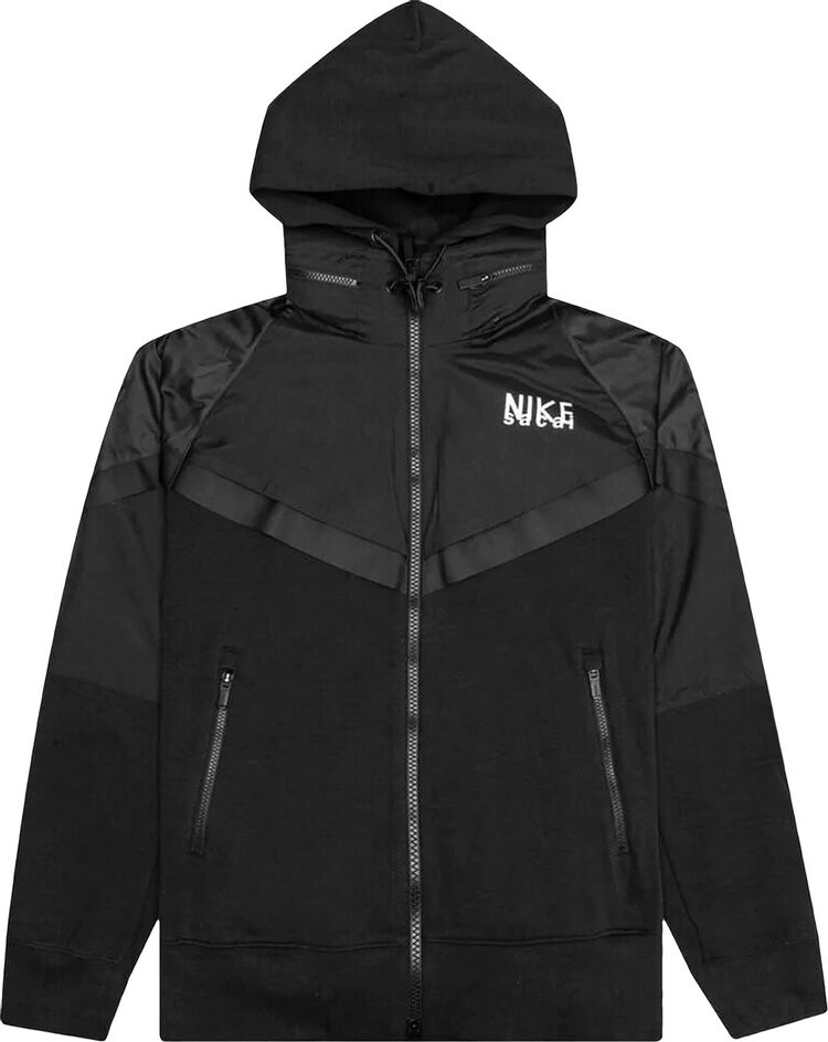 

Худи Nike x Sacai Full Zip Hoodie 'Black', черный