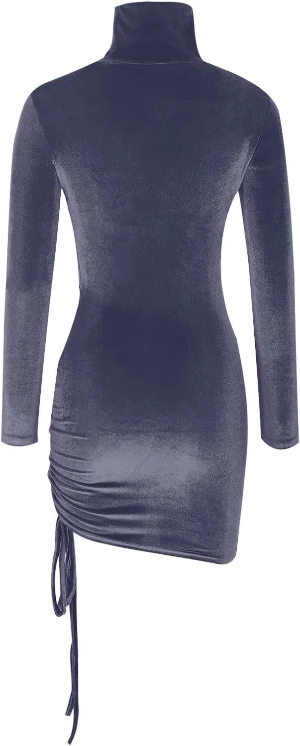 Женское мини-платье bodycon с воланами Generic, Gray — фото 4