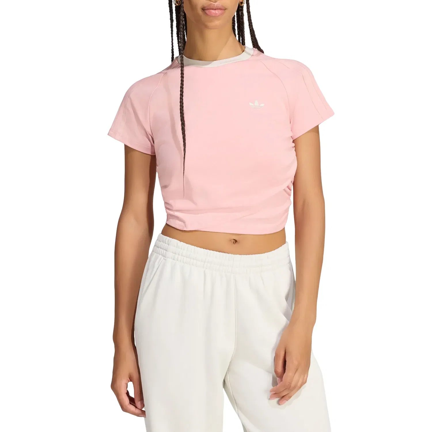 Женская футболка Jennie Layered T-Shirt Asia Sizing 'Wonder Mauve' adidas, Wonder Mauve — фото 4