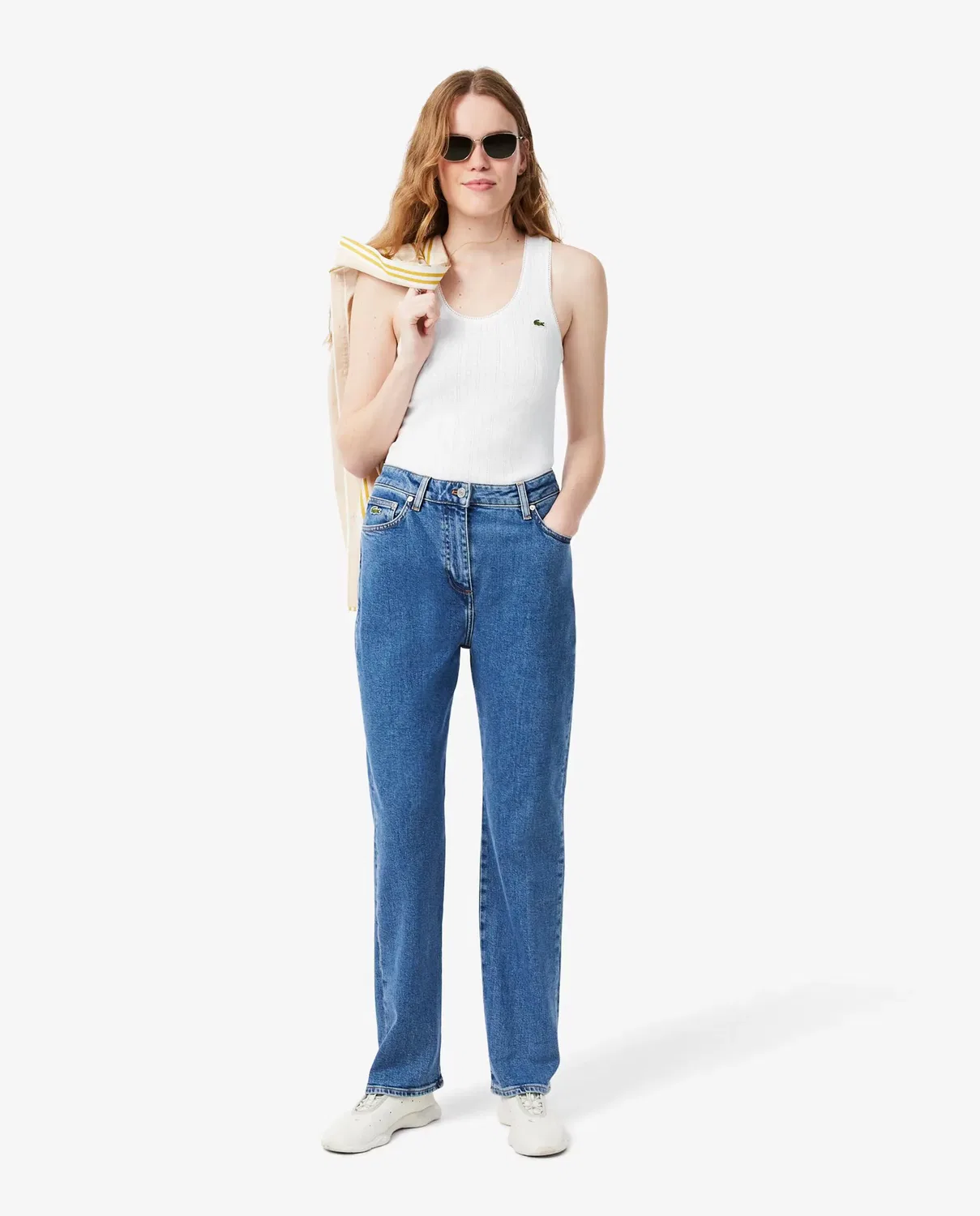 Топ Lacoste Blanco pointelle на бретелях — фото 4