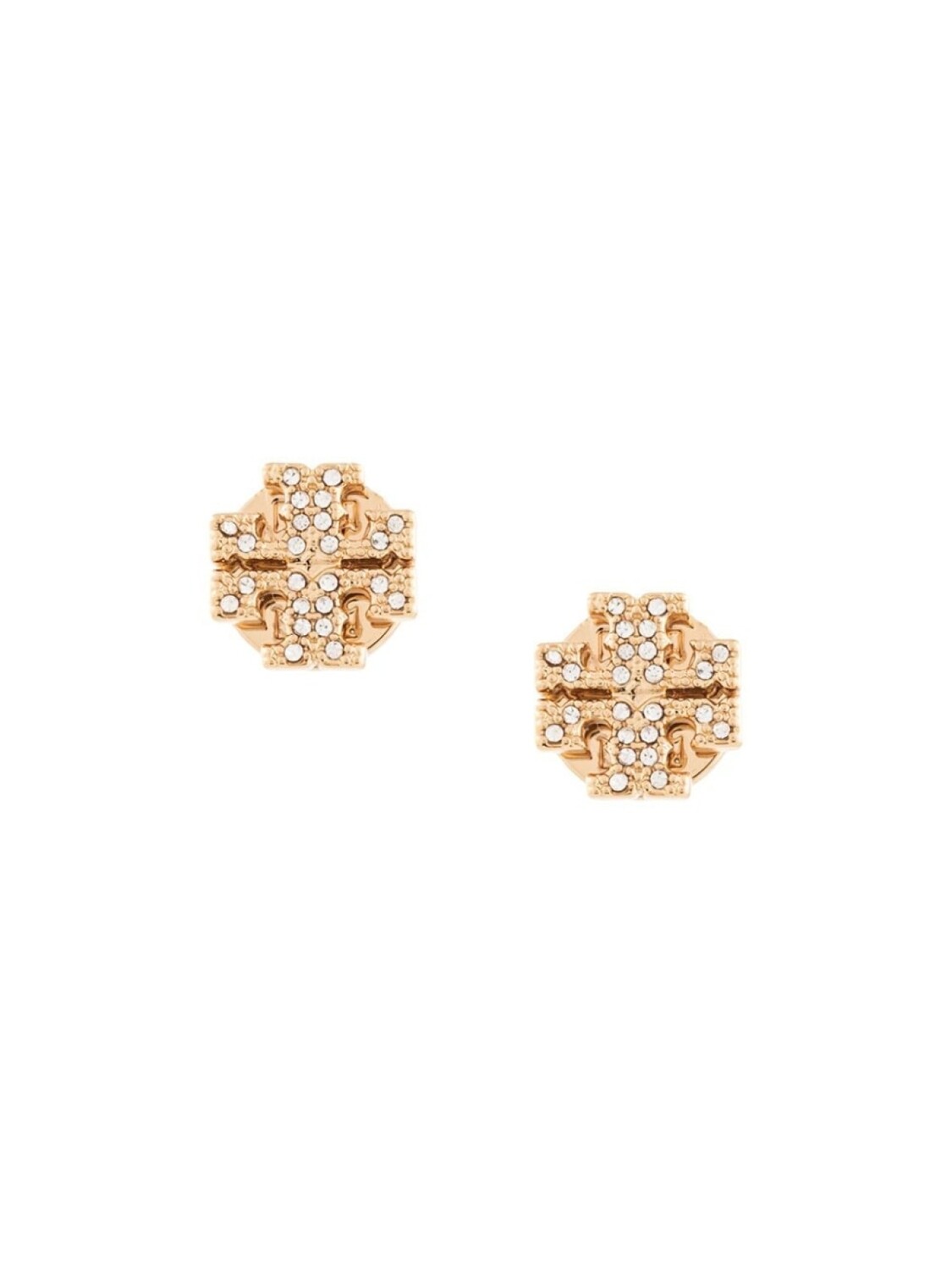 

Серьги-гвоздики с кристаллами и логотипом Tory Burch, золотой