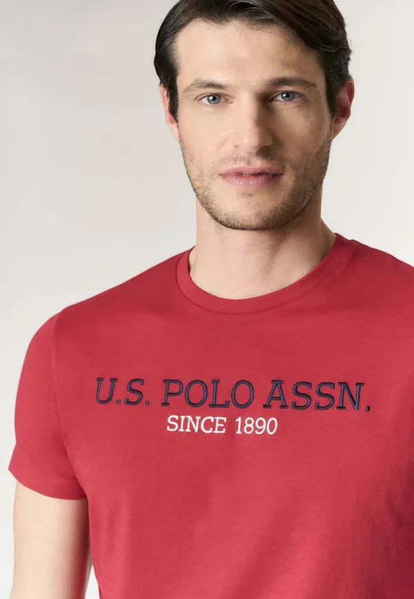 Футболка хлопковая Print t-shirt U.S. Polo Assn., Rosso, красный — фото 4