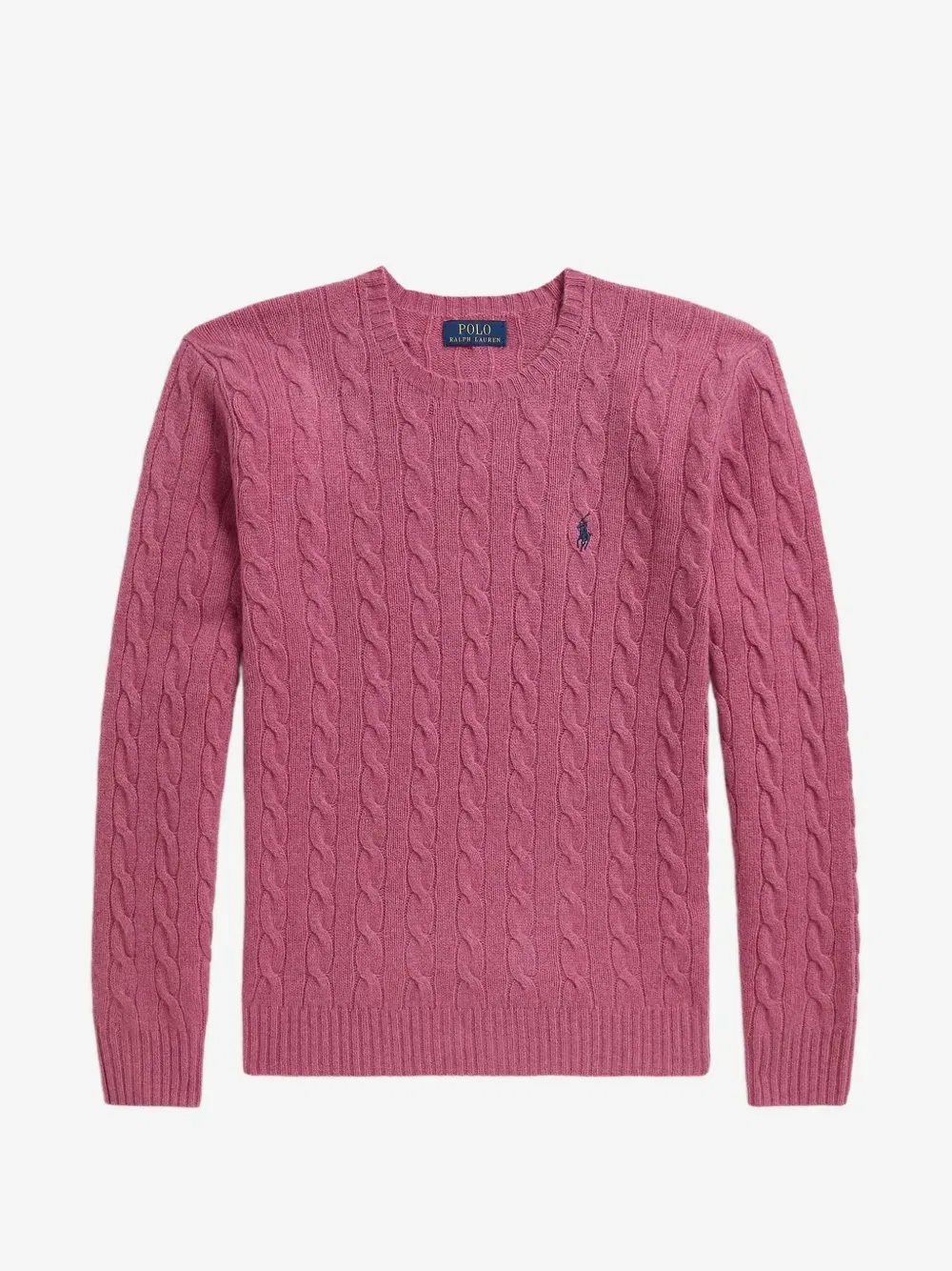 Джемпер из шерсти и кашемира с косами POLO RALPH LAUREN, розовый