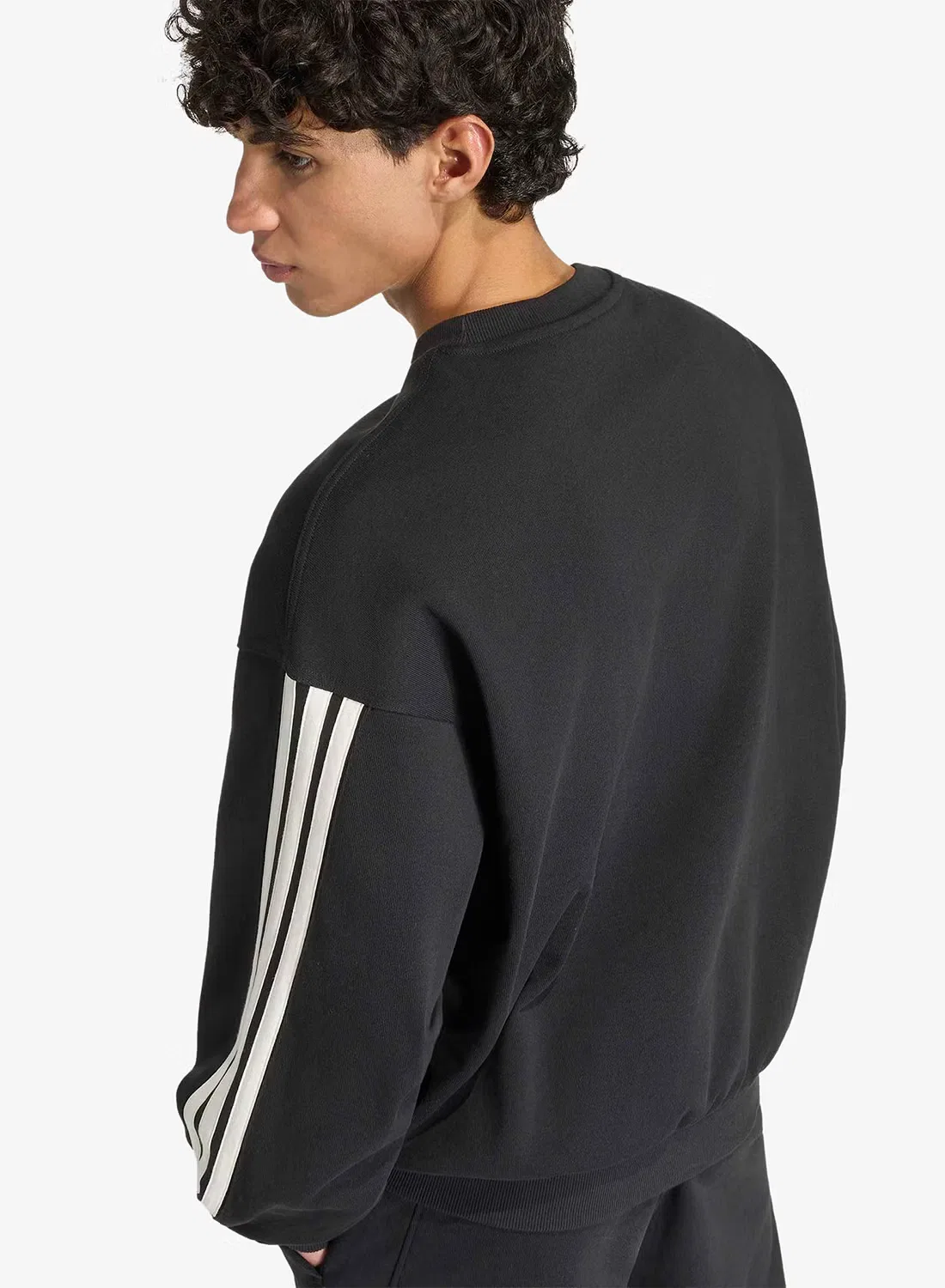 Свитшот с длинным рукавом 3-Stripes Adidas, черный — фото 4