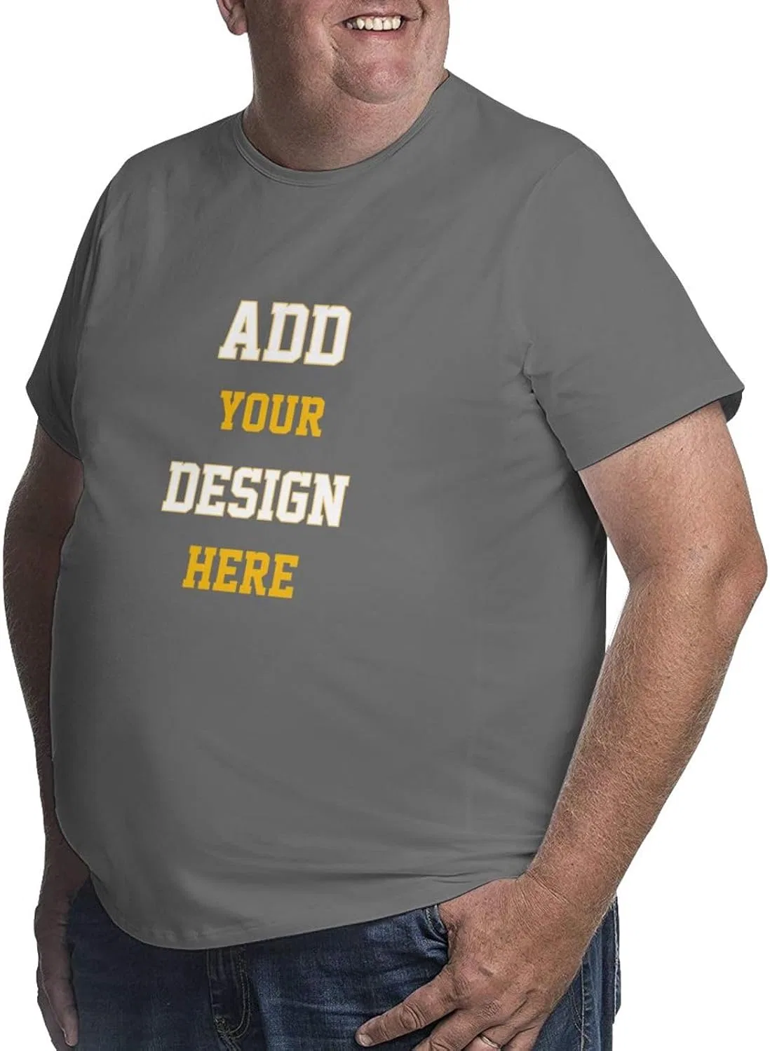 Мужская футболка свободного кроя с фотопечатью Custom Picture T-shirts for Big and Tall Men, Deep Heather — фото 2