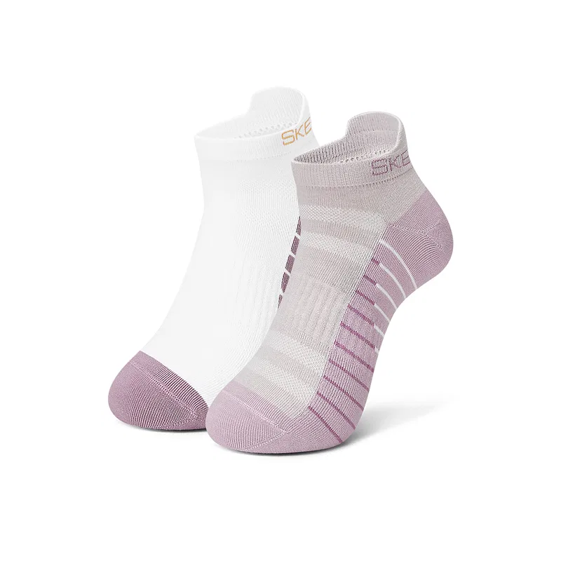 Детские носки с лодыжкой 2 пары Skechers, White Light Purple