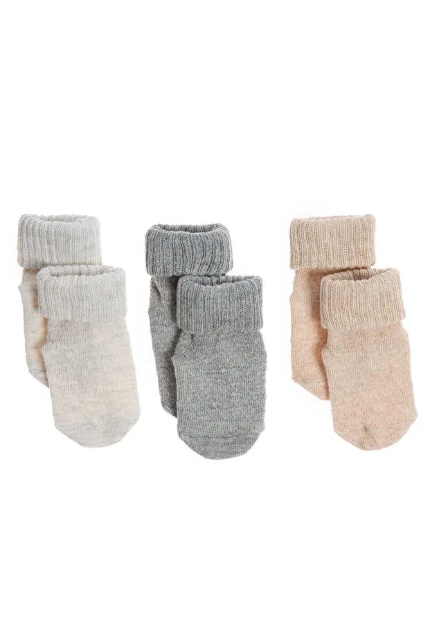 Детские носки для мальчиков набор 3 шт. Ebebek Hello Baby, Gray Melange