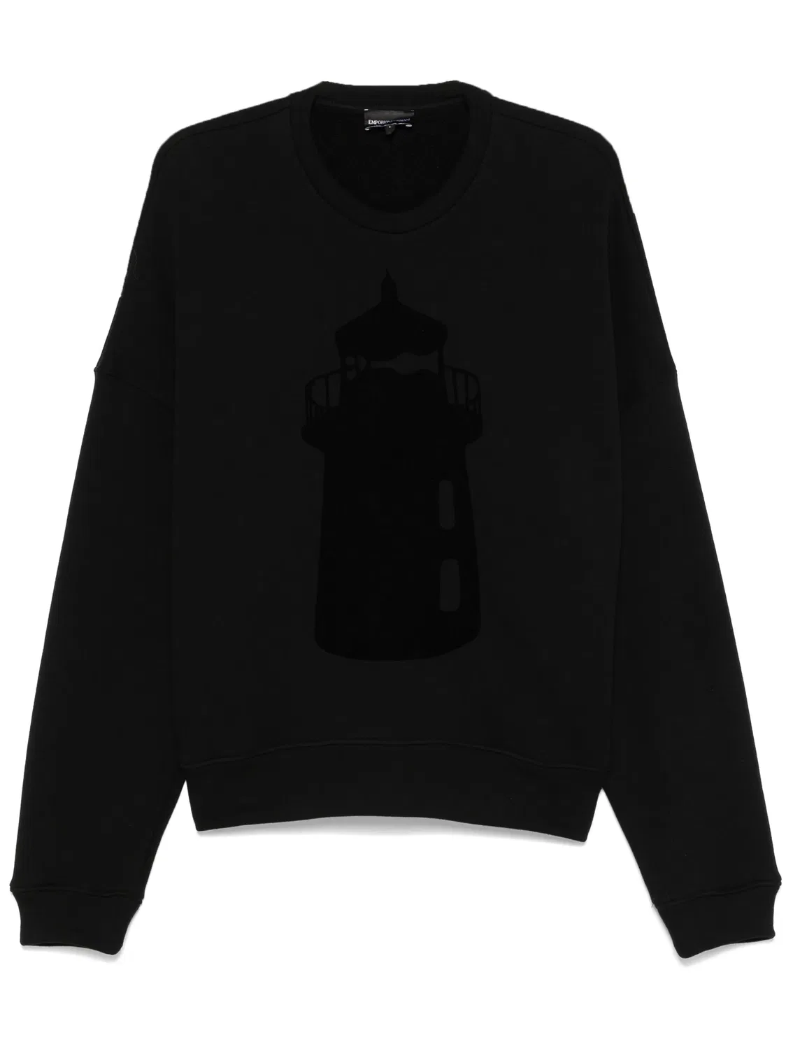 Свитшот с ворсовым мотивом Emporio Armani, черный