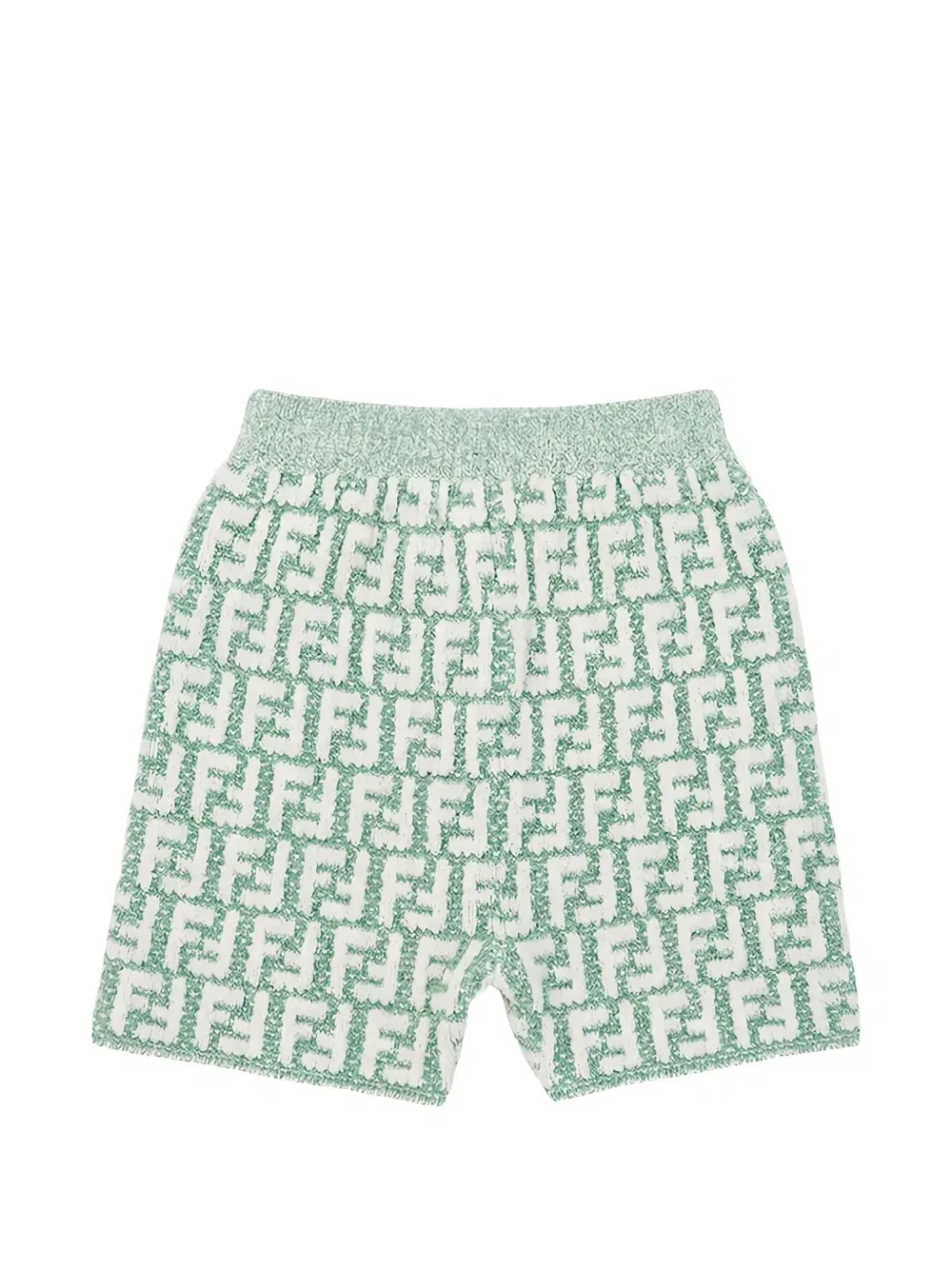 Шорты с жаккардовым логотипом FF Fendi Kids, зеленый