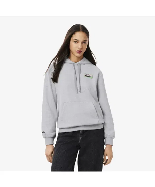 Худи Lacoste Теннисный корт с патчем, белый