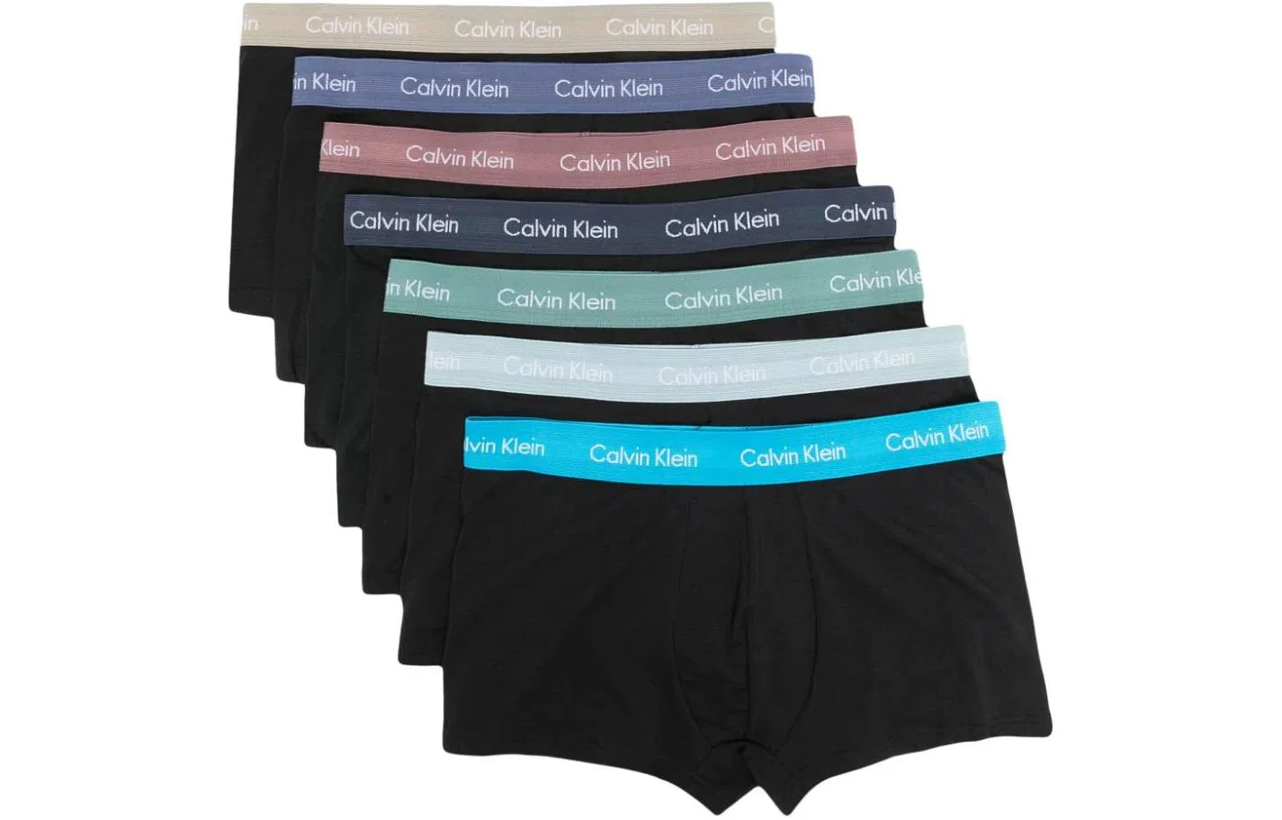 Мужские трусы-боксеры из хлопка 7 шт Calvin Klein, 7 Pack (Yellow+Blue+Red+Marine Blue+Sky Blue+Green+Gray)