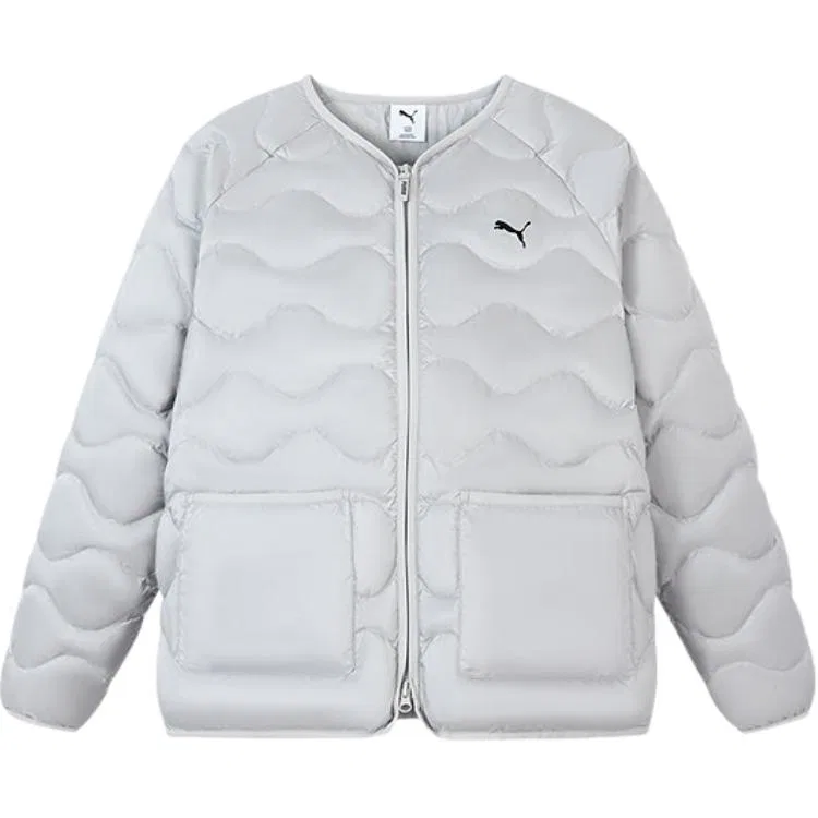 Детский пуховик V-образным вырезом Gray White 10803 PUMA
