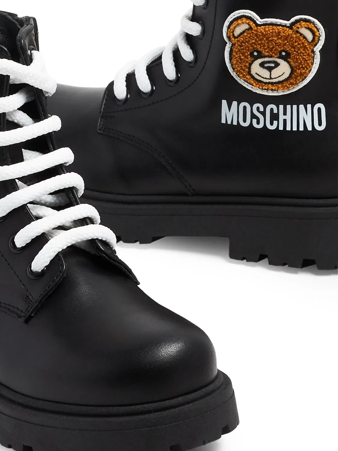 Ботинки из кожи Teddy до щиколотки Moschino, черный — фото 2