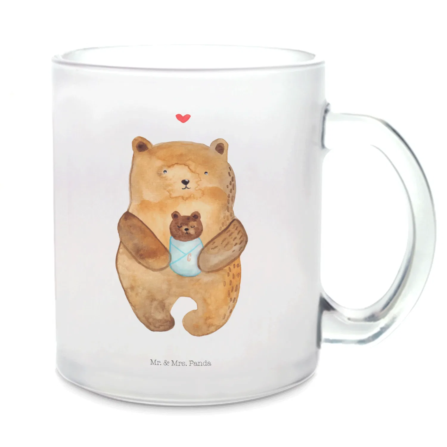 Кружка детская прозрачная Becher Bär Baby ohne Spruch Mr. & Mrs. Panda, прозрачный