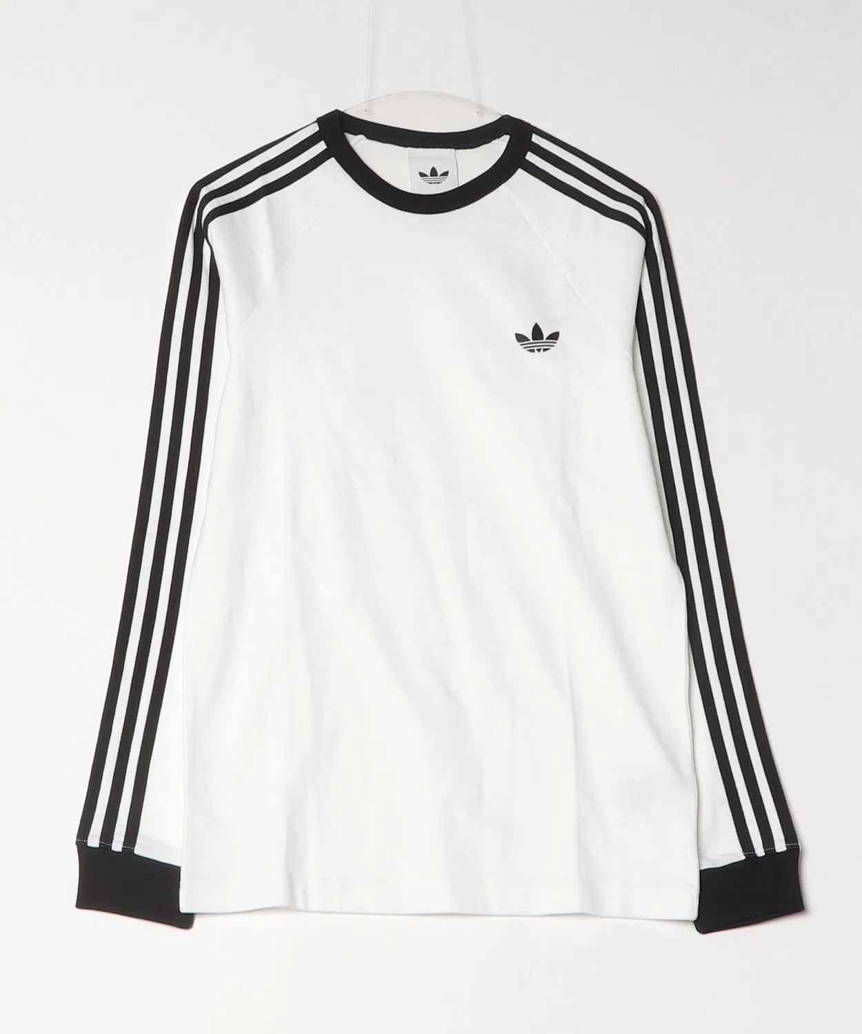 Мужская футболка с длинным рукавомс принтом Three Stripes Adidas, Белый