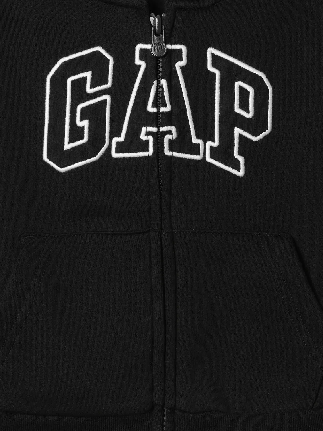 Толстовка с капюшоном Relaxed Logo Zip-Up Gap, черный — фото 3