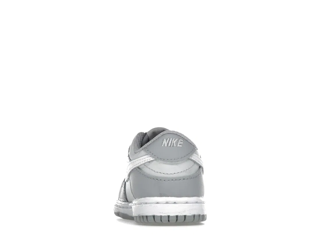 Детские кроссовки с двухцветным дизайном Nike Dunk Low, Pure Platinum/White-Wolf Grey — фото 4