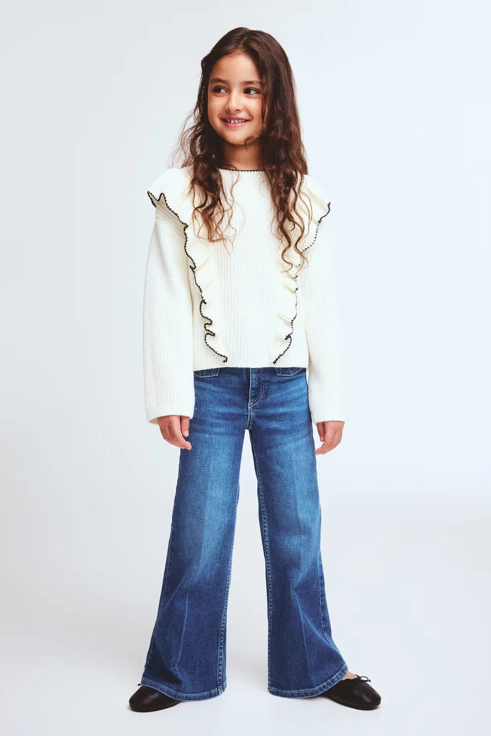 Джинсы с широкими штанинами H&M, Denimblau