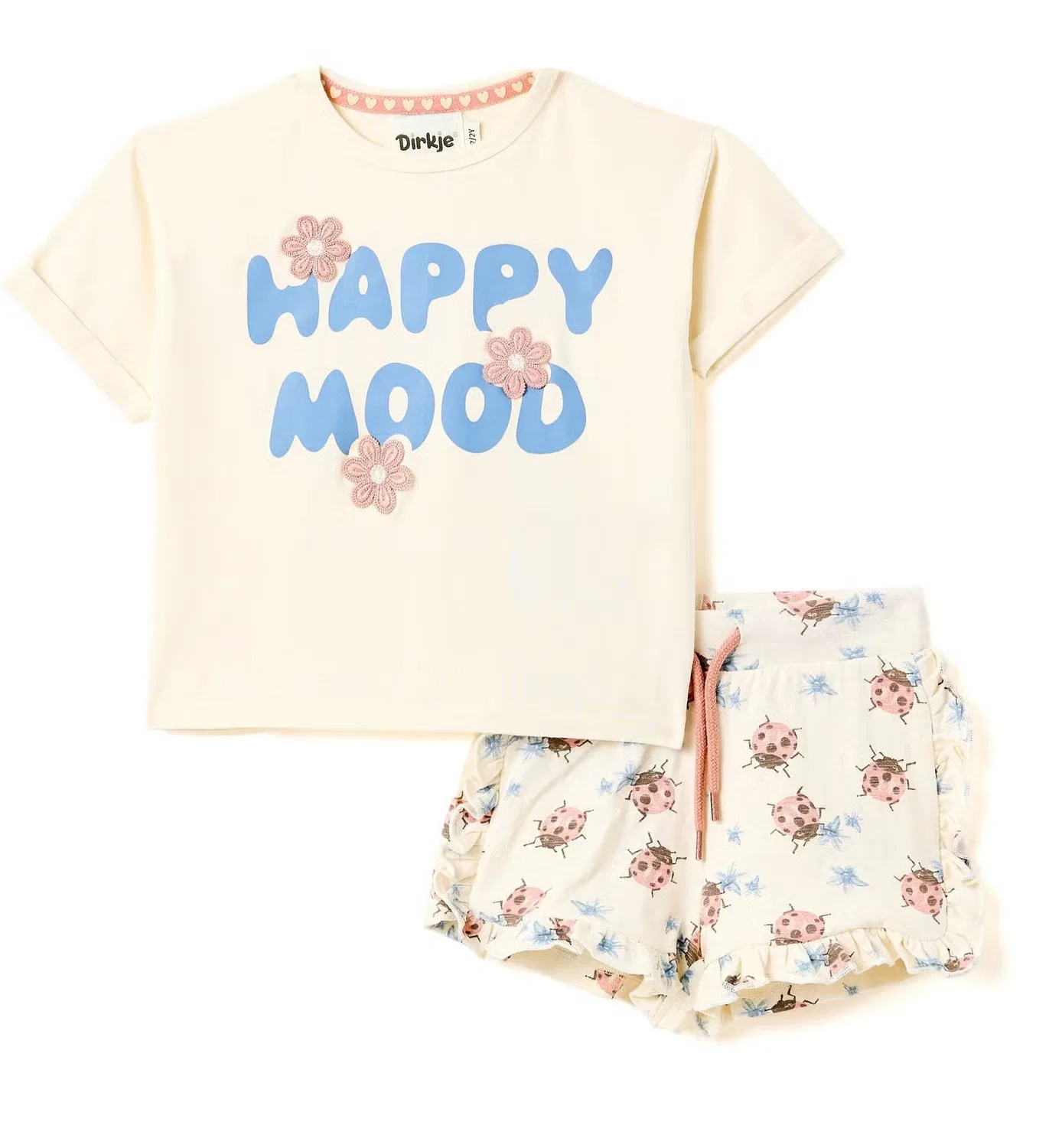 Комплект с принтом Happy Mood с шортами Dirkje, розовый — фото 2