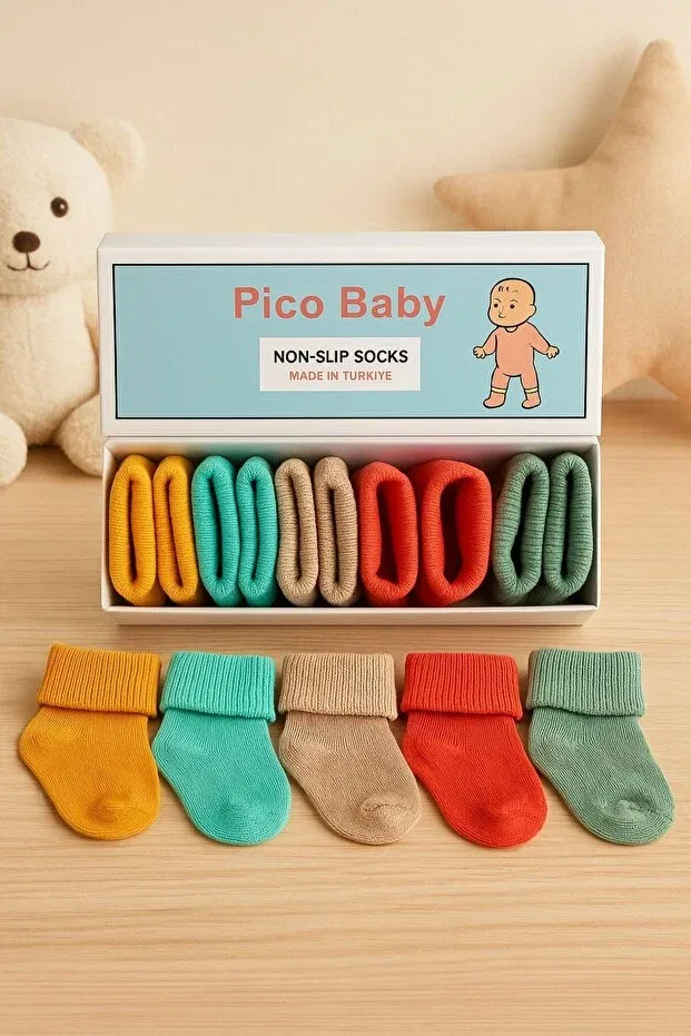 Детские носки для новорожденных хлопковые 5 шт Pico Baby, Multicolor