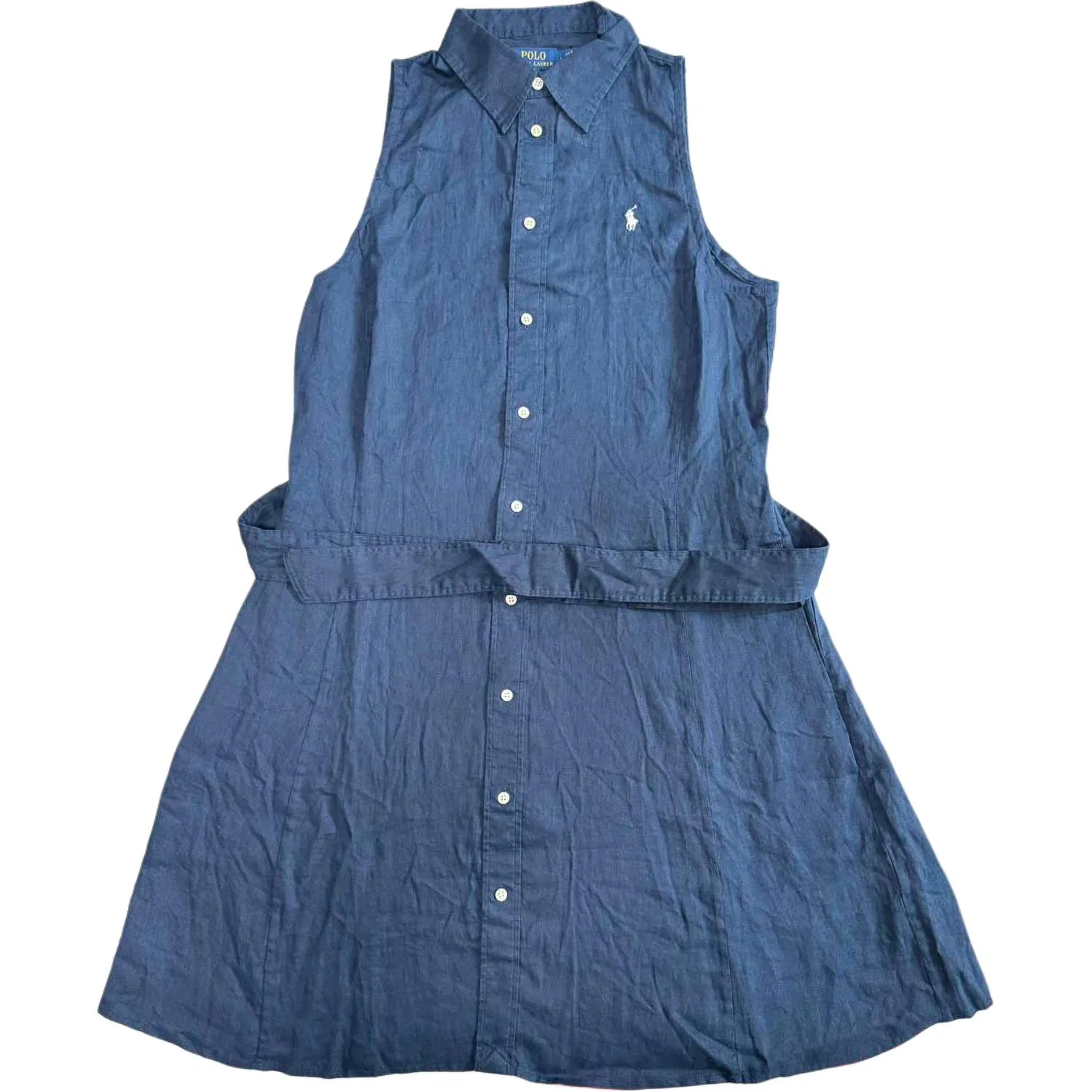 Женское платье без рукавов с отложным воротником Polo Ralph Lauren, Navy Blue