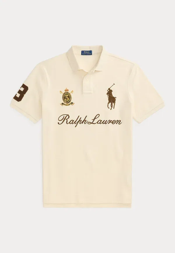 Поло хлопковое Classic Fit Big Pony Mesh Polo Shirt Polo Ralph Lauren, Guide Cream — фото 4