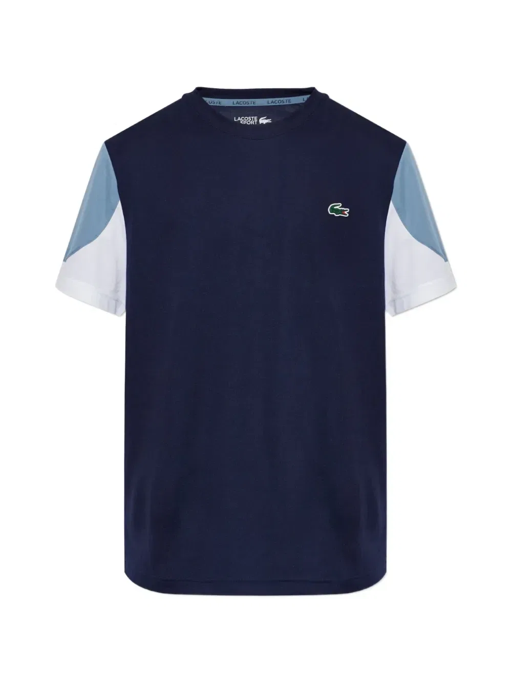 Футболка с логотипом-нашивкой и вставками Lacoste, синий