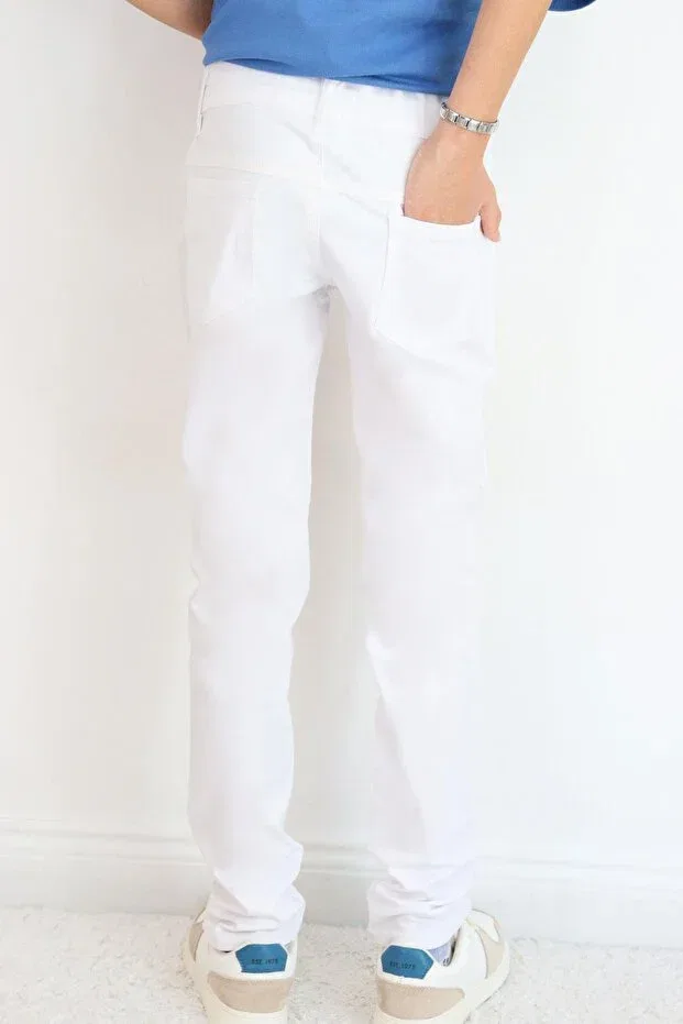Детские брюки для мальчиков из габардина Konsept, White — фото 3