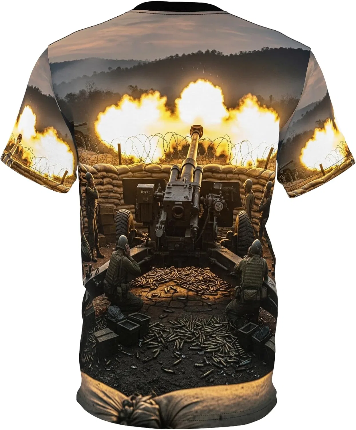 Футболка с принтом Vietnam War Artillery Fire, Black — фото 3