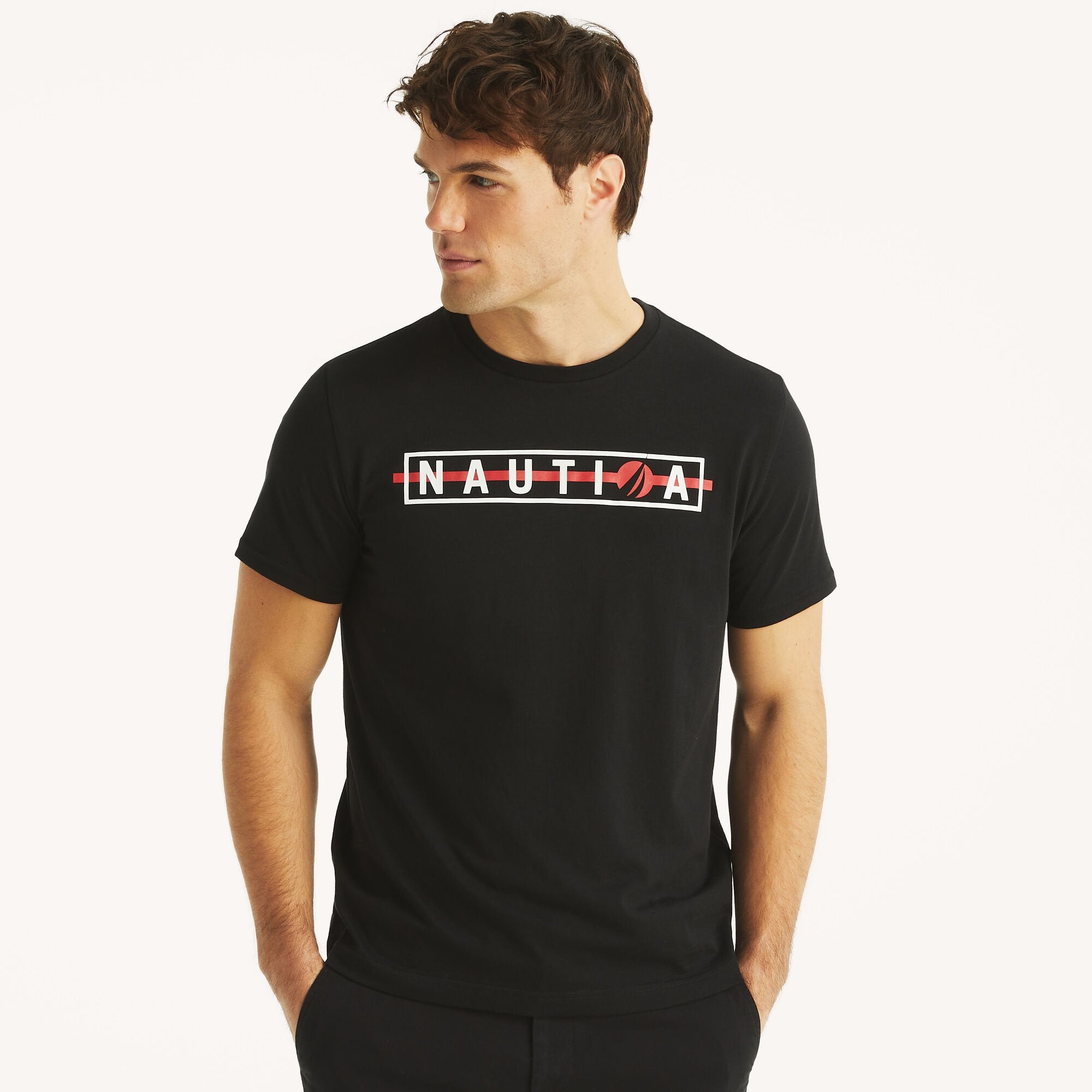 

Футболка Nautica Mens Deep Sea Racing с графикой, цвет true black