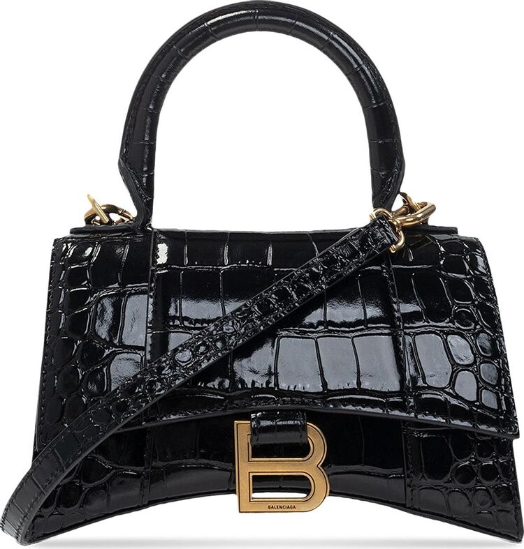 

Сумка Balenciaga Hourglass XS Top Handle Bag Black, черный