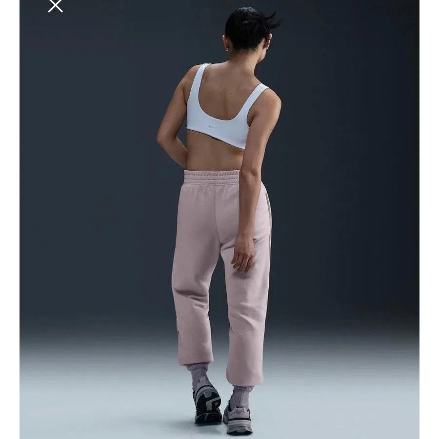 Спортивные брюки с высокой посадкой Nike Sportswear Essential Fleece Trousers, Бежевый — фото 4