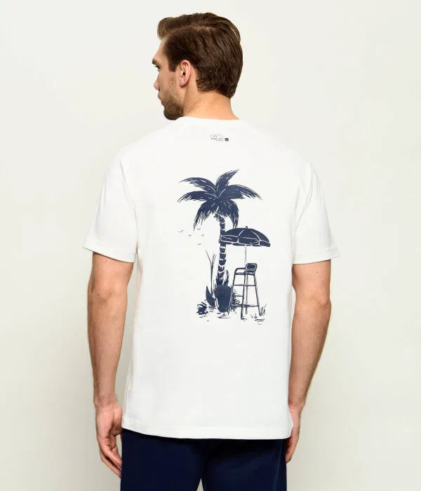Мужская футболка хлопковая Lacoste, белый — фото 3