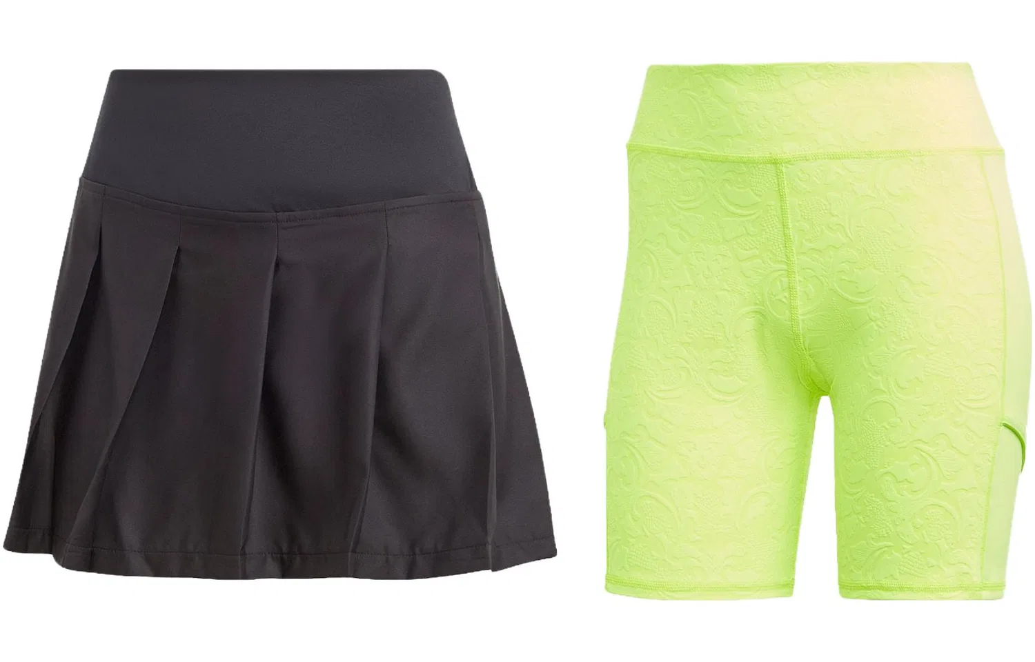 Женский комплект из мини-юбки и шорт Adidas, Black Mini Skirt/Bright Lemon Shorts