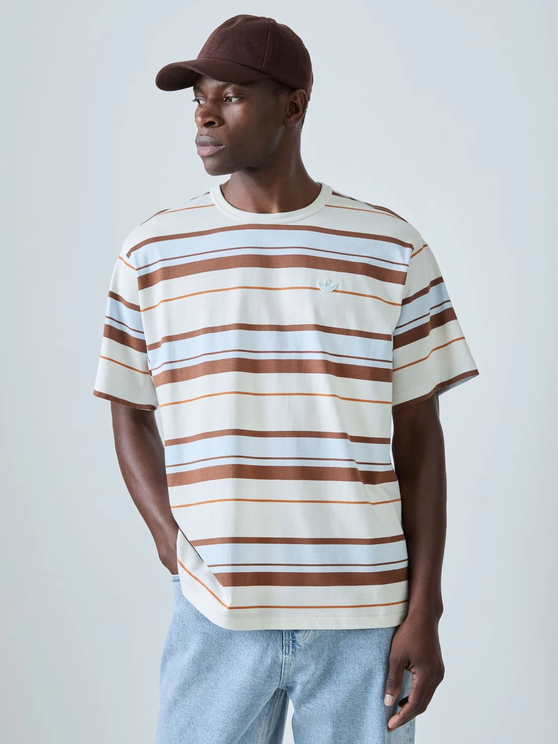 Футболка с горизонтальными полосами, модель White Stripe, adidas Originals, белый