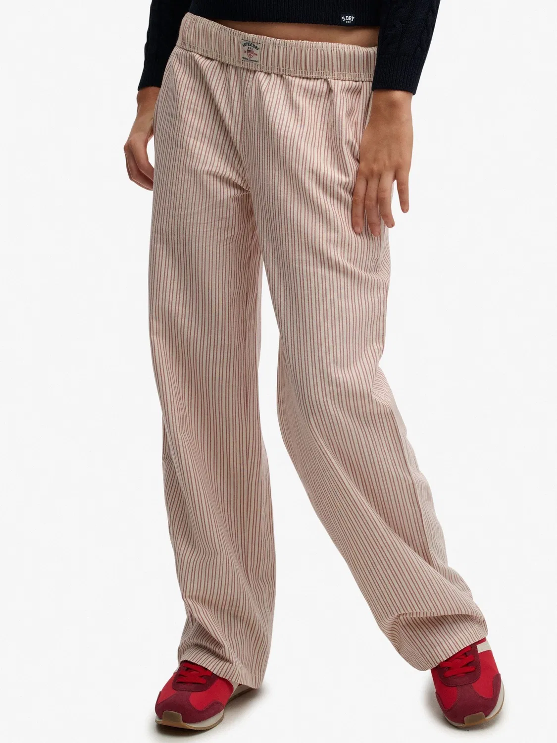 Брюки прямого кроя Cotton Stripe Superdry, Красный
