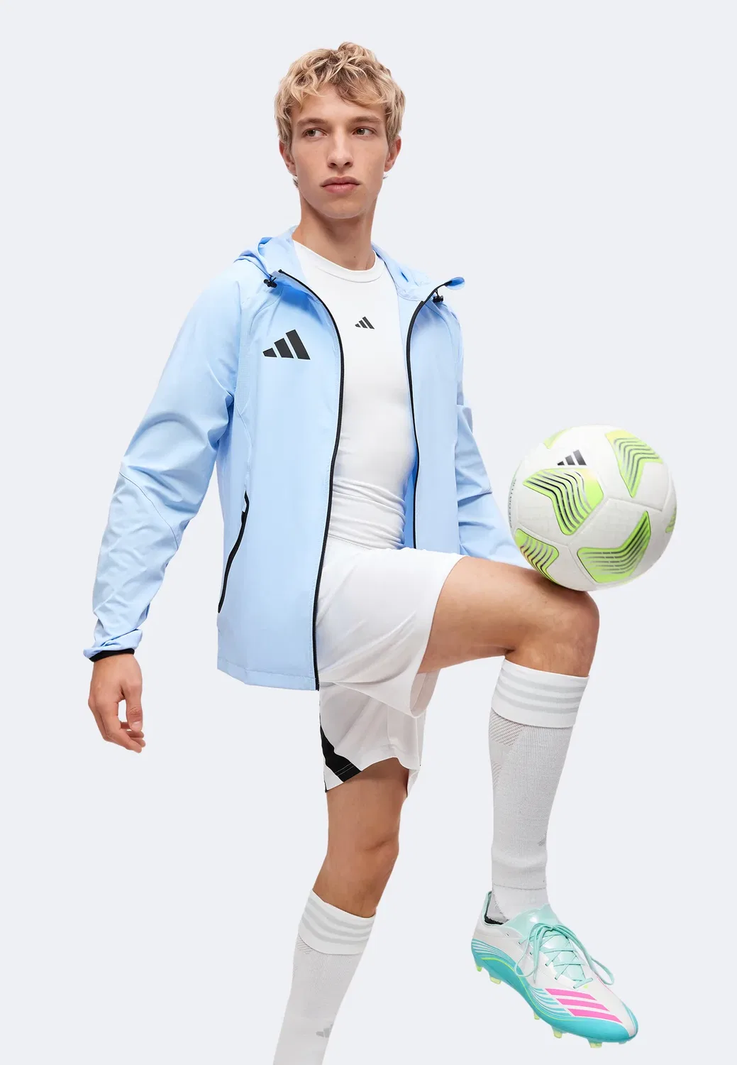 Ветровка Tiro travel Adidas Performance, Glow Blue/Black — фото 4