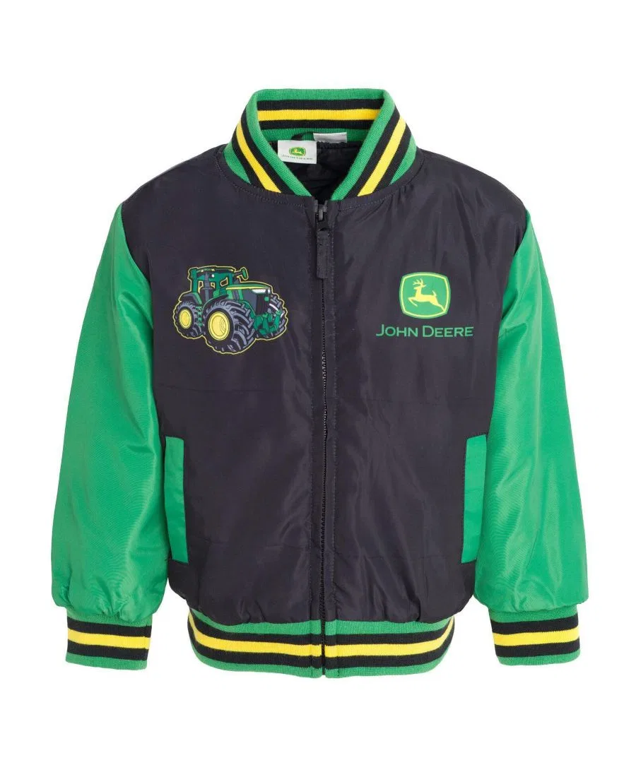 Куртка-бомбер васити для мальчиков John Deere, Green And Black