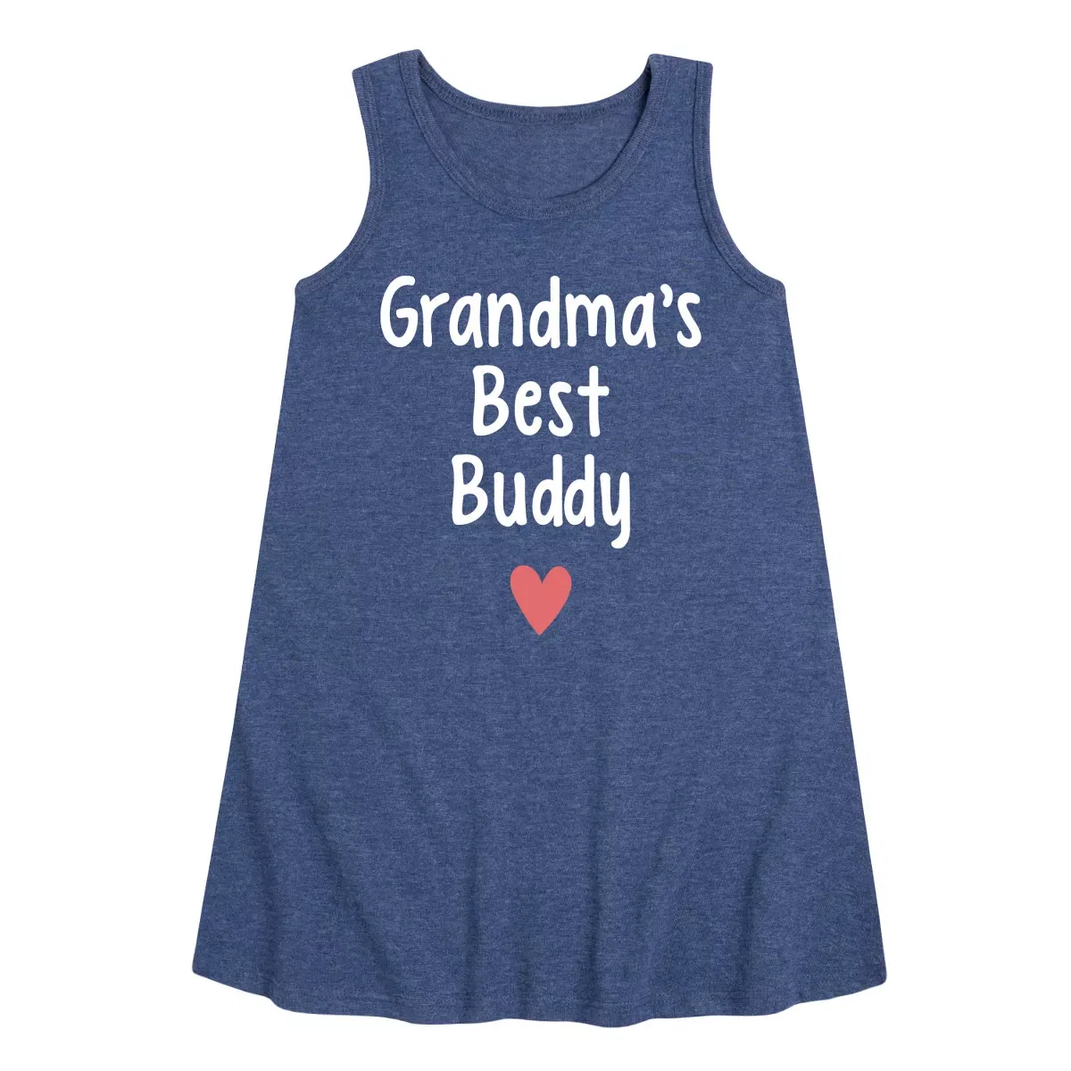 Детское платье-трапеция без рукавов Grandma Heart Best Buddy Instant Message, Heather Navy