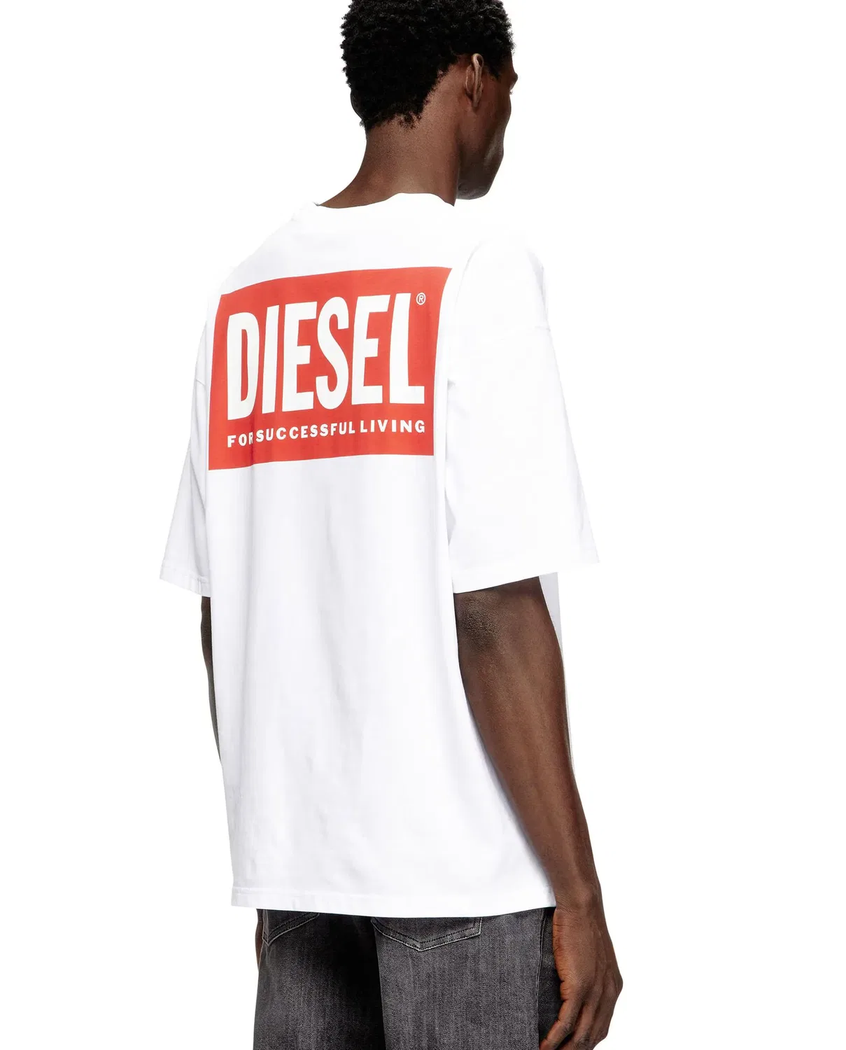 Мужская футболка из органического хлопка с принтом Diesel Biscotto, Diesel, Blanco — фото 2