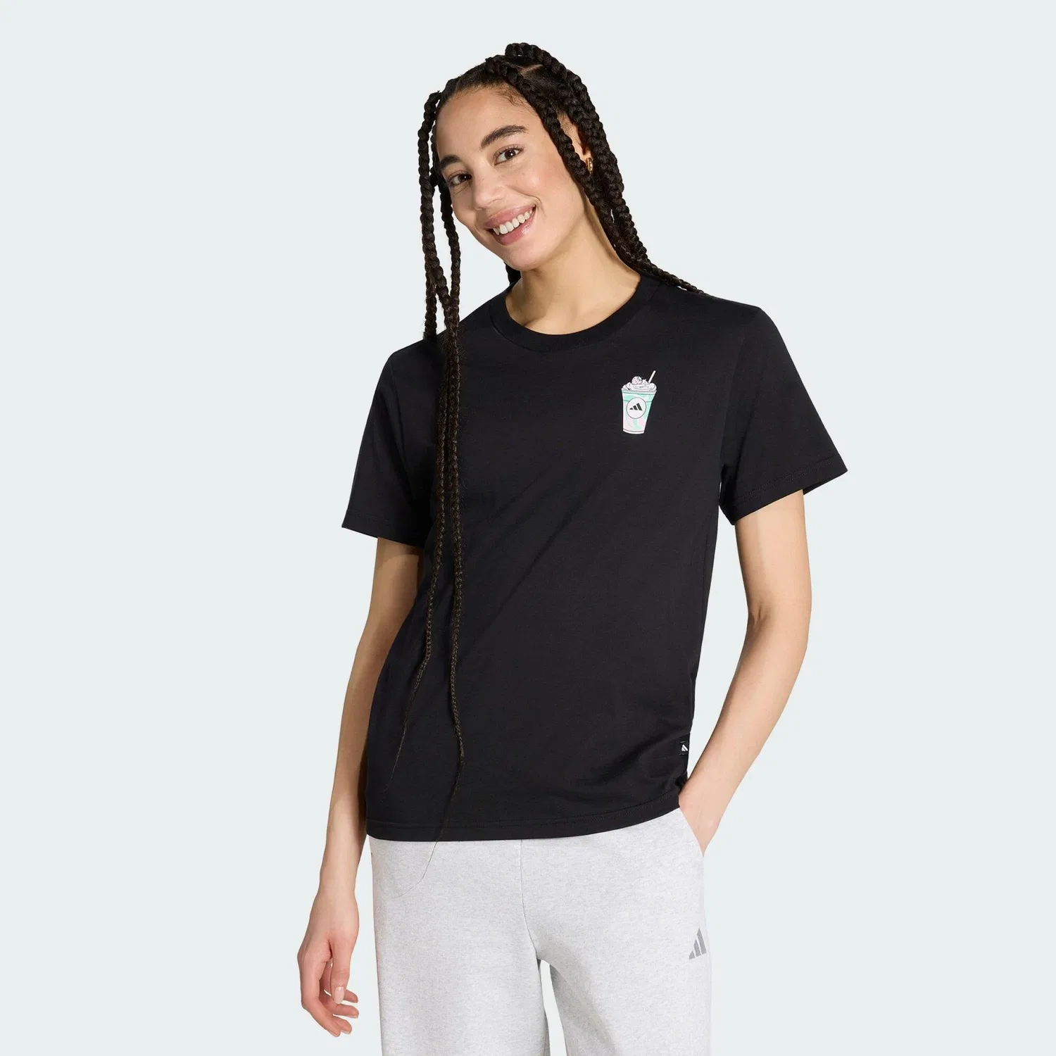 Мужская футболка с графическим принтом Food Regular Grafik Adidas, Schwarz