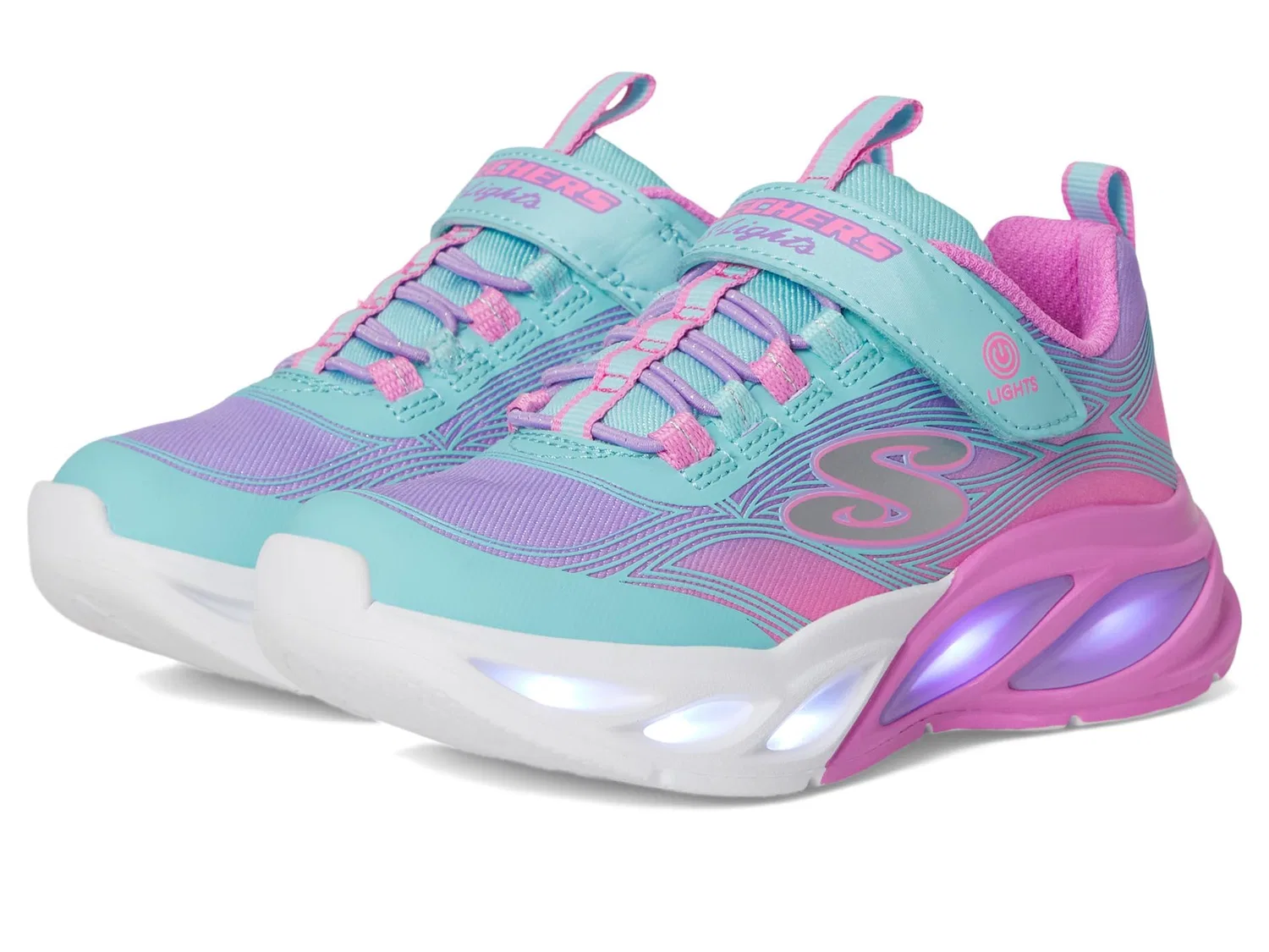 Детские кроссовки для девочек с подсветкой Skechers Cosmic Glow, Purple