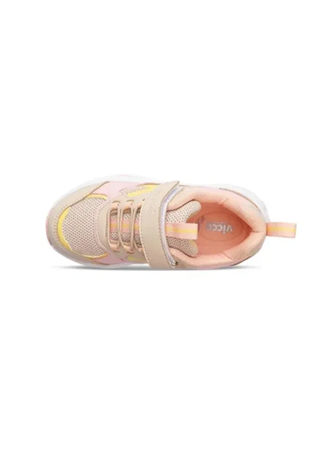 Детские кроссовки для девочек на липучке легкие Brenda kids Vicco, Beige — фото 3