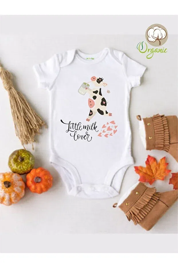 Детское боди-комбинезон для девочек с принтом Little milk love Generic Brands, White