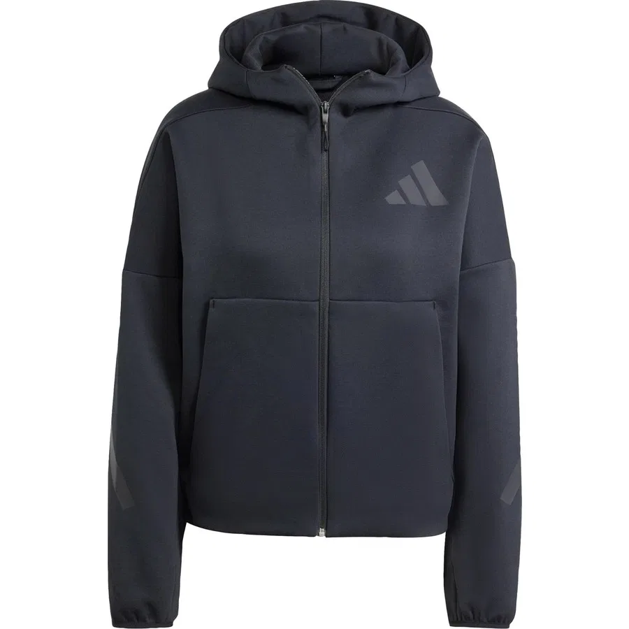 Женский худи с капюшоном на молнии Z.N.E. Full-Zip Hoodie adidas, Черный — фото 4