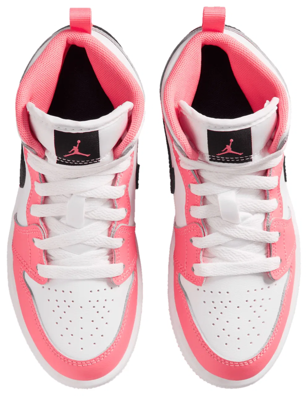 Кроссовки для девочек AJ 1 Mid Jordan, цвет White/Black/Pink Gaze — фото 4