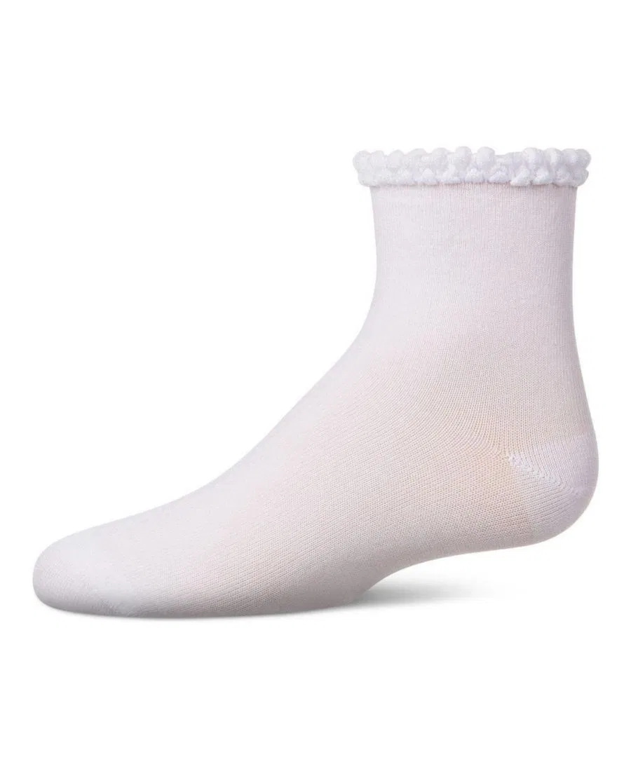 Детские носки-следки с текстурным манжетом MeMoi, White