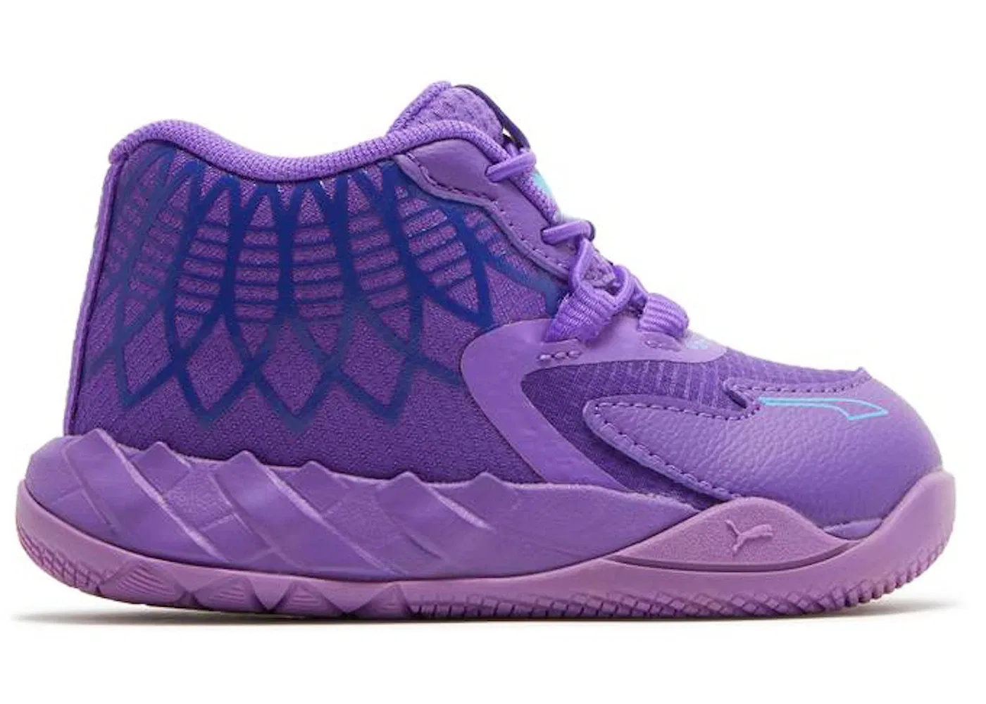 Детские кроссовки для баскетбола Puma LaMelo Ball MB.01 Queen City (TD), Purple Glimmer/Blue Atoll